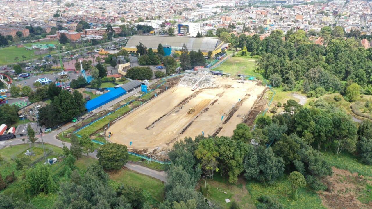 vista aérea de pista de bmx en obra