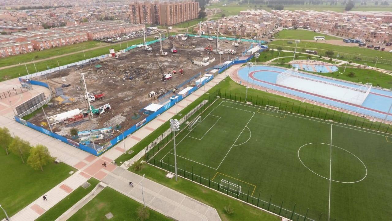 vista aérea de obra del CEFE Fontanar