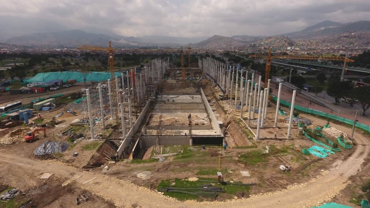 vista aérea de la obra del CEFE El Tunal