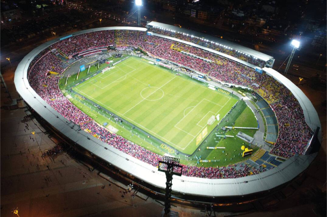 Vista aérea del estadio El Campín