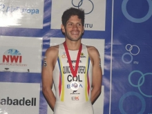 Carlos Quinchará en el podio 