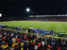 Vista lateral del estadio El Campín y su tribuna