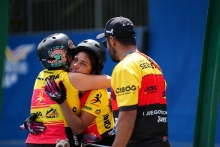 Entrenador y deportistas