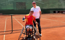Manuel Sánchez Quitián, doble campeón en el ITF de tenis en silla de ruedas en Ecuador. Foto prensa torneo.