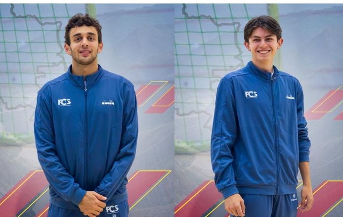 Juan José Torres (izq.) y Juan Irisarri, ganadores de dos medallas de oro cada uno en el Panamericano de Squash. Fotos Fedesquash. 